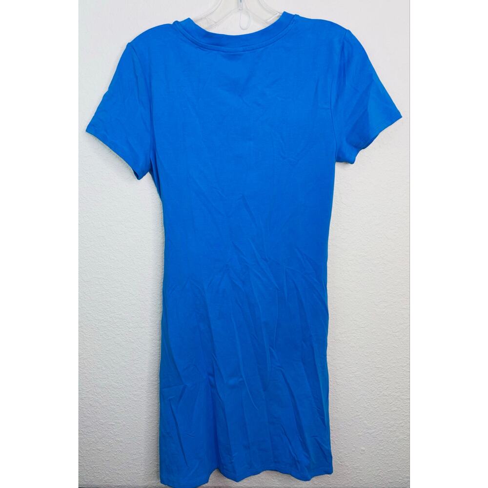 A New Day NWT Blue Knit T-Shirt Dress Side-Tie Front Closure Women Size Small - Picture 2 of 6